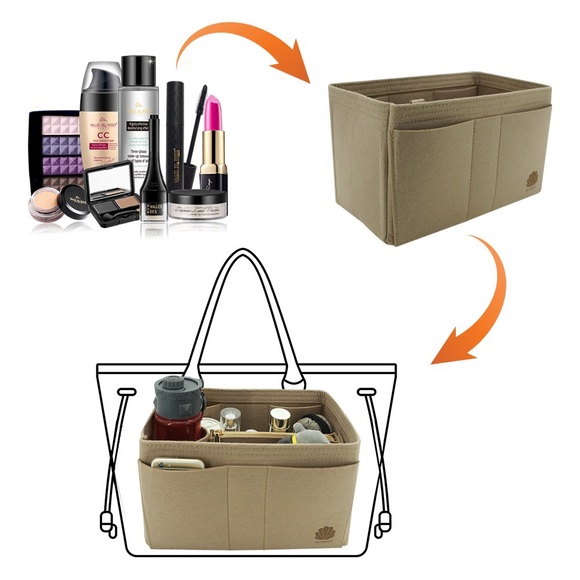 BAG PURSE INSERT ORGANIZER - CREAM - Picture 3 of 8